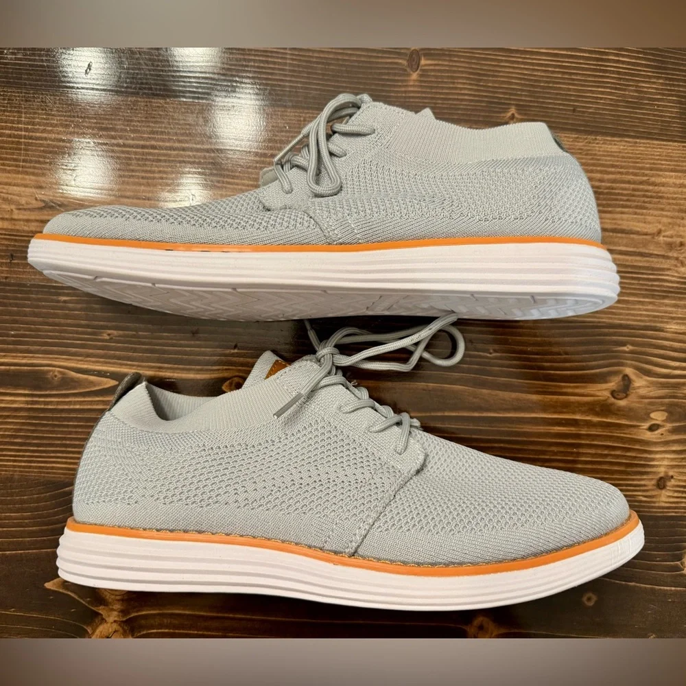 NWOB Bruno Marc Grand 01 Men's Light‎ Gray Knit Oxfords